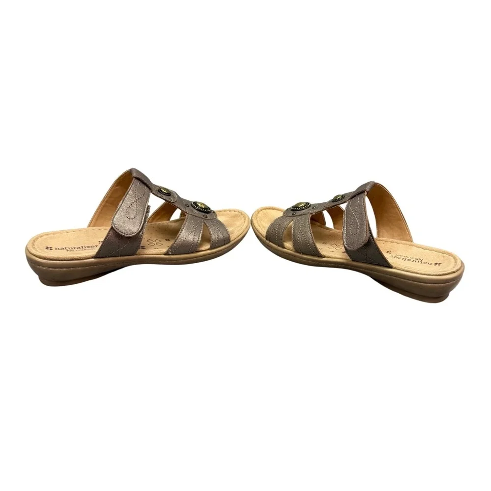 Naturalizer Journie Nickel Alloy‎ Sandals Women's Size 8.5M Leather Upper